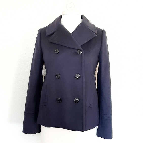 J. Crew 100% Wool by Nello Gori Navy Pea Coat